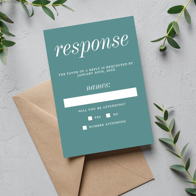 Wahre Einfachheit 2 Minimalistische Hochzeit bei E RSVP Karte (Von Creator hochgeladen)