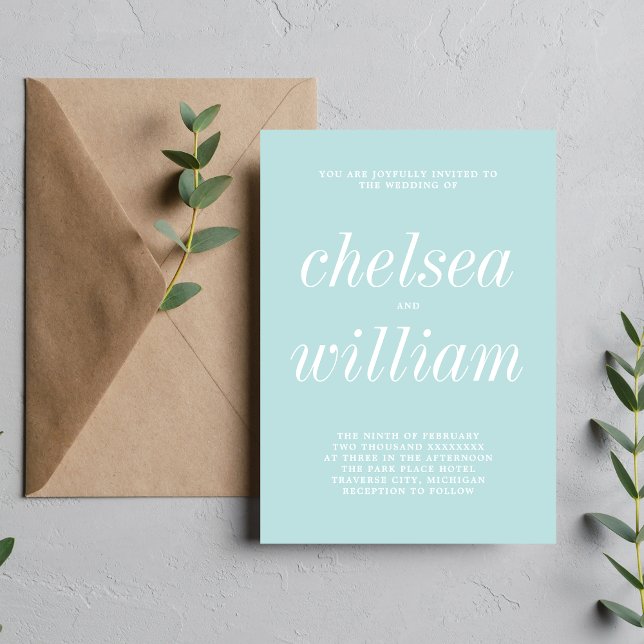 Wahre Einfachheit 2 Minimalistische Hochzeit im Oz Einladung (Von Creator hochgeladen)