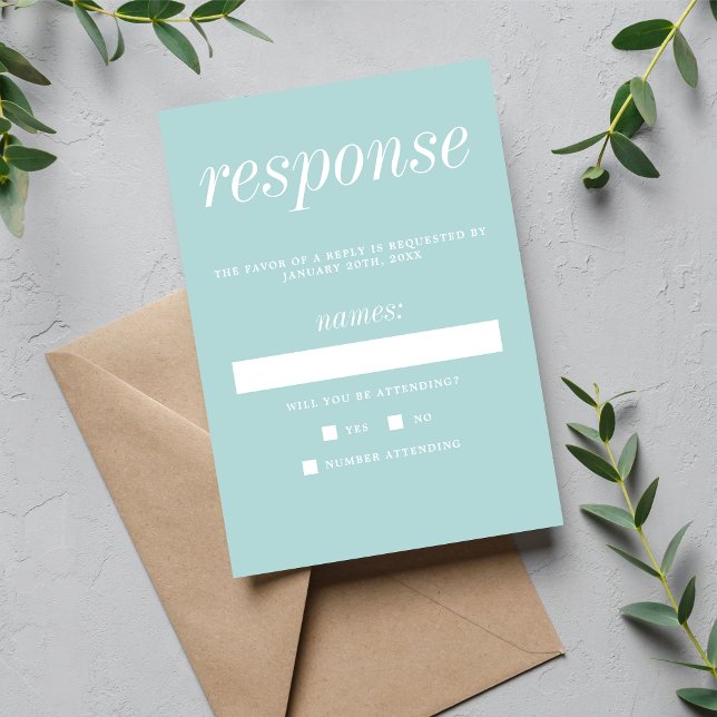 Wahre Einfachheit 2 Minimalistische Hochzeit im Oz RSVP Karte (Von Creator hochgeladen)