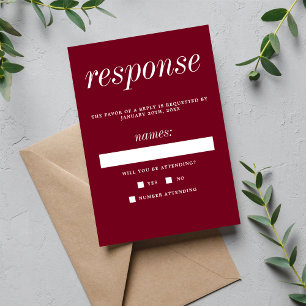 Wahre Einfachheit 2 Minimalistische Hochzeit in Bu RSVP Karte