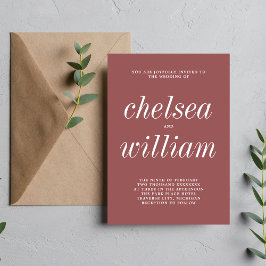 Wahre Einfachheit 2 Minimalistische Hochzeit in Ma Einladung