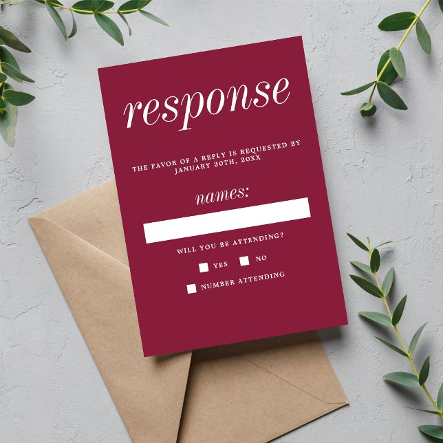 Wahre Einfachheit 2 Minimalistische Hochzeit RSVP Karte (Von Creator hochgeladen)