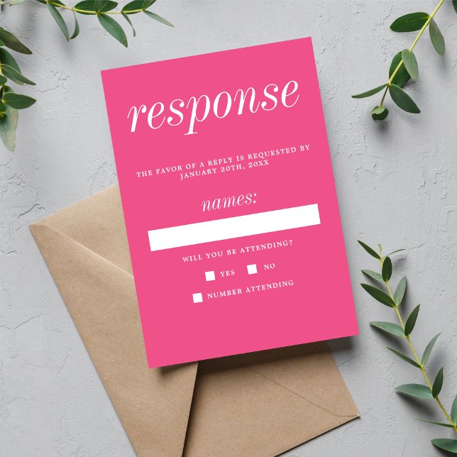 Wahre Einfachheit 2 Minimalistische Hochzeit RSVP Karte (Von Creator hochgeladen)