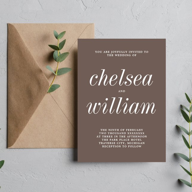 Wahre Einfachheit 2 Pilze Minimalistische Hochzeit Einladung (Von Creator hochgeladen)
