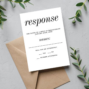 Wahre Einfachheit 2 Script Einfache Minimalistisch RSVP Karte