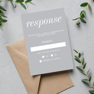 Wahre Einfachheit 2 Sterling Gray Minimalistische  RSVP Karte