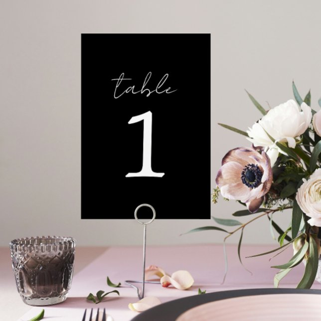 Wahre Einfachheit 3 Black Wedding Tischnummer (Von Creator hochgeladen)