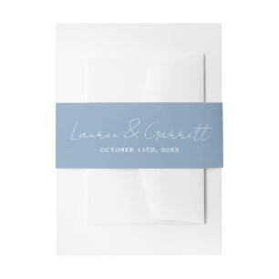 Wahre Einfachheit 3 Bride Groom Glacier Blue Weddi Einladungsbanderole