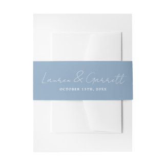 Wahre Einfachheit 3 Bride Groom Glacier Blue Weddi Einladungsbanderole