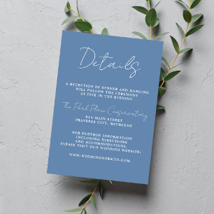 Wahre Einfachheit 3 Script Minimal Denim Wedding Begleitkarte