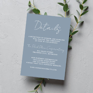 Wahre Einfachheit 3 Script Minimal Dusty Blue Begleitkarte