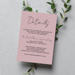 Wahre Einfachheit 3 Script Minimal Mondlicht Mauve Begleitkarte