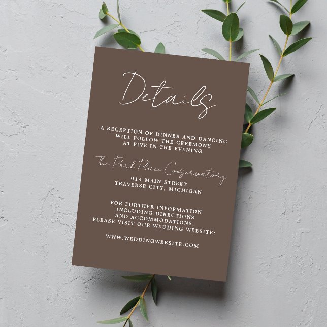 Wahre Einfachheit 3 Script Minimal Pilzhochzeit Begleitkarte (Von Creator hochgeladen)