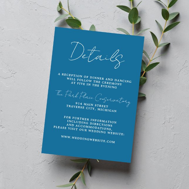 Wahre Einfachheit 3 Script Minimale Winterhochzeit Begleitkarte (Von Creator hochgeladen)