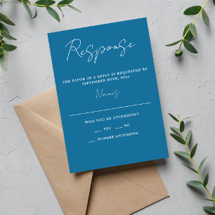Wahre Einfachheit 3 Script Minimale Winterhochzeit RSVP Karte