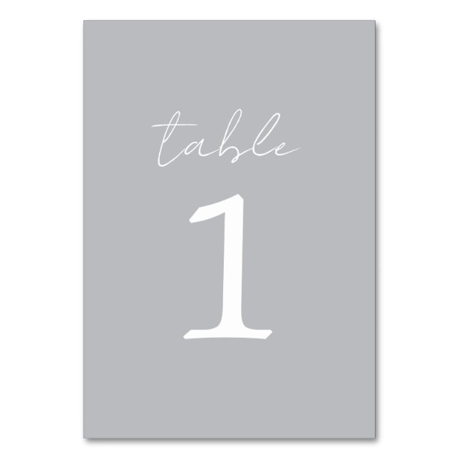 Wahre Einfachheit 3 Sterling Wedding Tischnummer (Vorderseite)