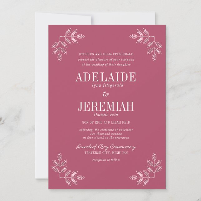 Wahre Einfachheit 6 Blumenhochzeit Einladung (Vorderseite)