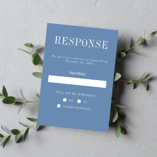 Wahre Einfachheit 6 Denim Minimalistische Hochzeit RSVP Karte