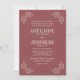 Wahre Einfachheit 6 Marsala Floral Wedding Einladung