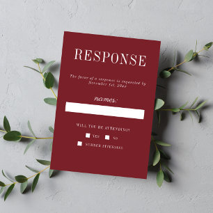 Wahre Einfachheit 6 Minimalistische Hochzeit in Bu RSVP Karte
