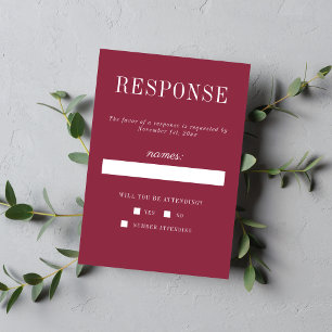 Wahre Einfachheit 6 Minimalistische Hochzeit RSVP Karte