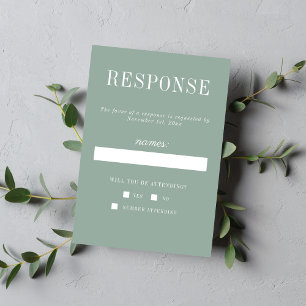 Wahre Einfachheit 6 Seiten Minimalistische Hochzei RSVP Karte