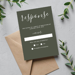 Wahre Einfachheit Camouflage Grün Minimalistische  RSVP Karte