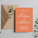 Wahre Einfachheit Korallen Minimalistische Hochzei Einladung<br><div class="desc">Diese einfache und wunderschöne Hochzeitseinladung ist perfekt für den Minimalisten in uns allen! Bitte kontaktieren Sie mich,  wenn Sie Hilfe bei der Anpassung des Textes dieser Hochzeitseinladung wünschen.</div>