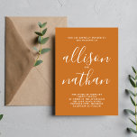 Wahre Einfachheit, Kürbisskript Minimalistische Ho Einladung<br><div class="desc">Diese einfache und wunderschöne Hochzeitseinladung ist perfekt für den Minimalisten in uns allen! Bitte kontaktieren Sie mich,  wenn Sie Hilfe bei der Anpassung des Textes dieser Hochzeitseinladung wünschen.</div>