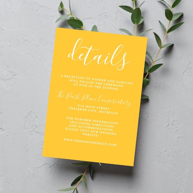 Wahre Einfachheit Marigold Yellow Minimalistische  Begleitkarte (Von Creator hochgeladen)