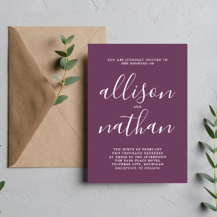 Wahre Einfachheit, Minimalistische Hochzeit mit Tr Einladung