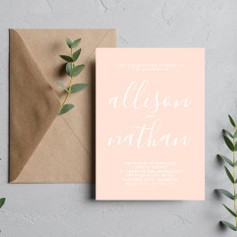 Wahre Einfachheit Minimalistische Hochzeit verschl Einladung