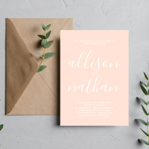 Wahre Einfachheit Minimalistische Hochzeit verschl Einladung