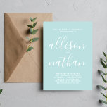 Wahre Einfachheit Ozean Mist Minimalistische Hochz Einladung<br><div class="desc">Diese einfache und wunderschöne Hochzeitseinladung ist perfekt für den Minimalisten in uns allen! Bitte kontaktieren Sie mich,  wenn Sie Hilfe bei der Anpassung des Textes dieser Hochzeitseinladung wünschen.</div>