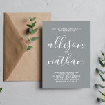 Wahre Einfachheit Stone Script Minimalistische Hoc Einladung<br><div class="desc">Diese einfache und wunderschöne Hochzeitseinladung ist perfekt für den Minimalisten in uns allen! Bitte kontaktieren Sie mich,  wenn Sie Hilfe bei der Anpassung des Textes dieser Hochzeitseinladung wünschen.</div>