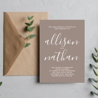 Wahre Einfachheit Taupe Minimalistische Hochzeit
