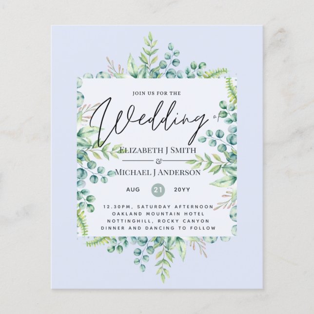 Wahre Farben GREENERY Moderne Hochzeit zum Budget (Vorderseite)