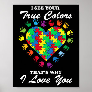 Wahre Farben Rätsel Cooles Autismus Bewusstsein Gi Poster