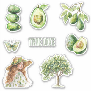 Wahre Liebe Avocado Baum Schmetterling Weiblich Aufkleber