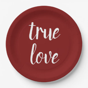 "Wahre Liebe" Deep Red Paper Teller