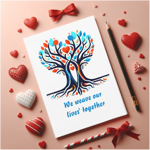 Wahre Liebe des Valentinstags, ineinander verschlu Feiertagskarte