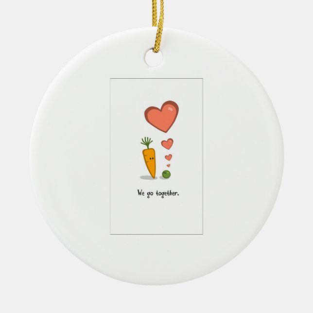 wahre Liebe, Erbsen und Karotten Keramikornament (Vorne)