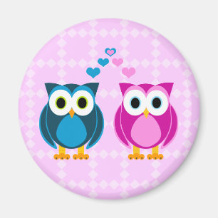 Wahre Liebe - Eulen-Cartoon Magnet