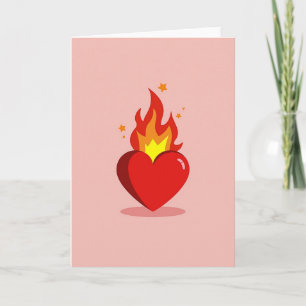 Wahre Liebe Flammendes Herz Karte