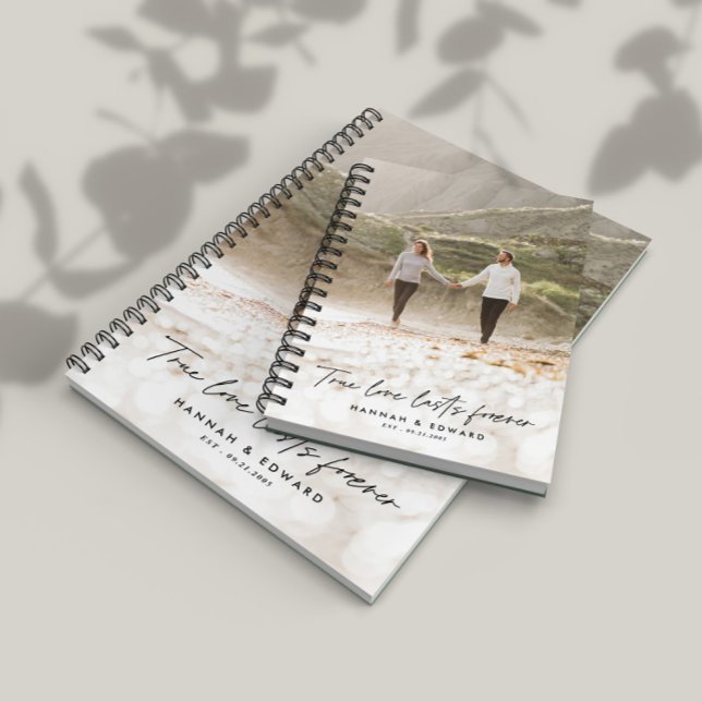 Wahre Liebe Foto Modernes, personalisiertes Gesche Notizblock (Von Creator hochgeladen)