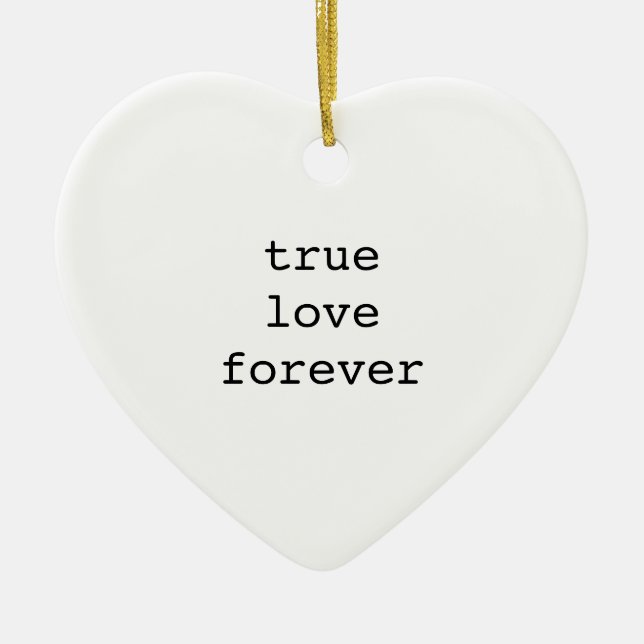 Wahre Liebe für immer Ihre Initialen Valentine Keramik Ornament (Vorne)