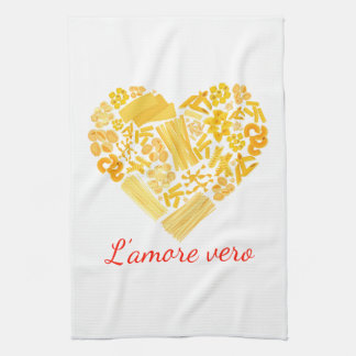 Wahre Liebe - italienisches Teigwaren-Küchen-Tuch Geschirrtuch