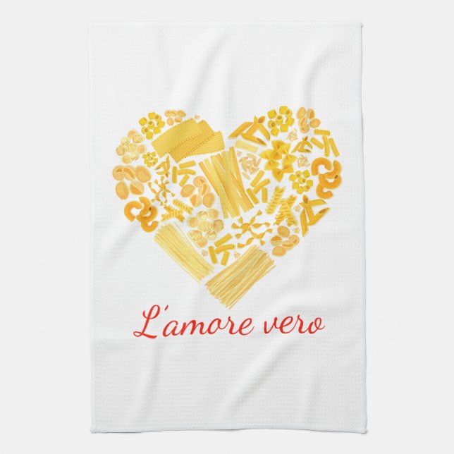 Wahre Liebe - italienisches Teigwaren-Küchen-Tuch Geschirrtuch (Vertikal)