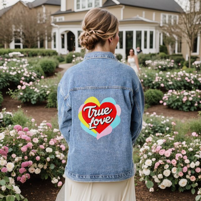 Wahre Liebe Jeansjacke (Hochzeit Rückseite)