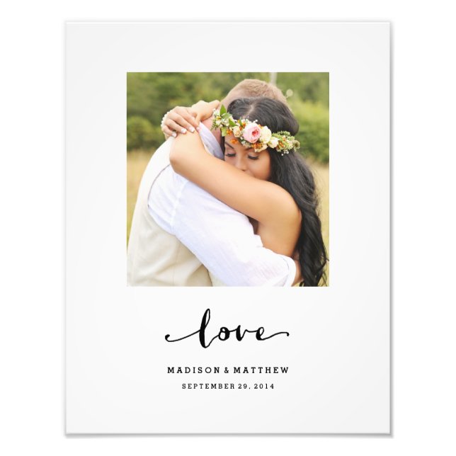 Wahre Liebe | Personalisierte Hochzeitsschrift Fotodruck (Vorne)